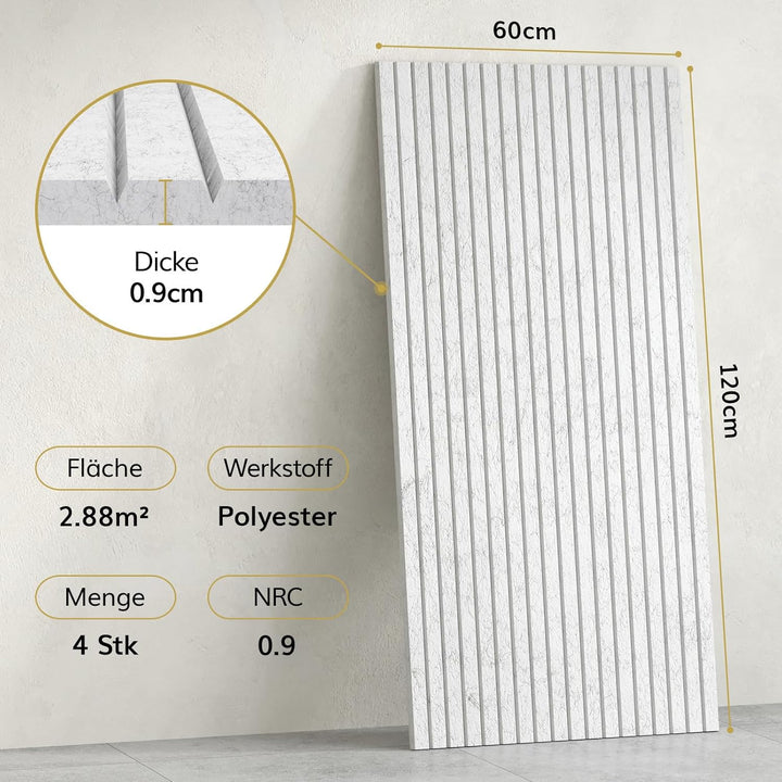 TONOR 4 Pack Akustikpaneele selbstklebend, 120x60x0.9 cm Schalldämmung Schallschutz wand Schallschut