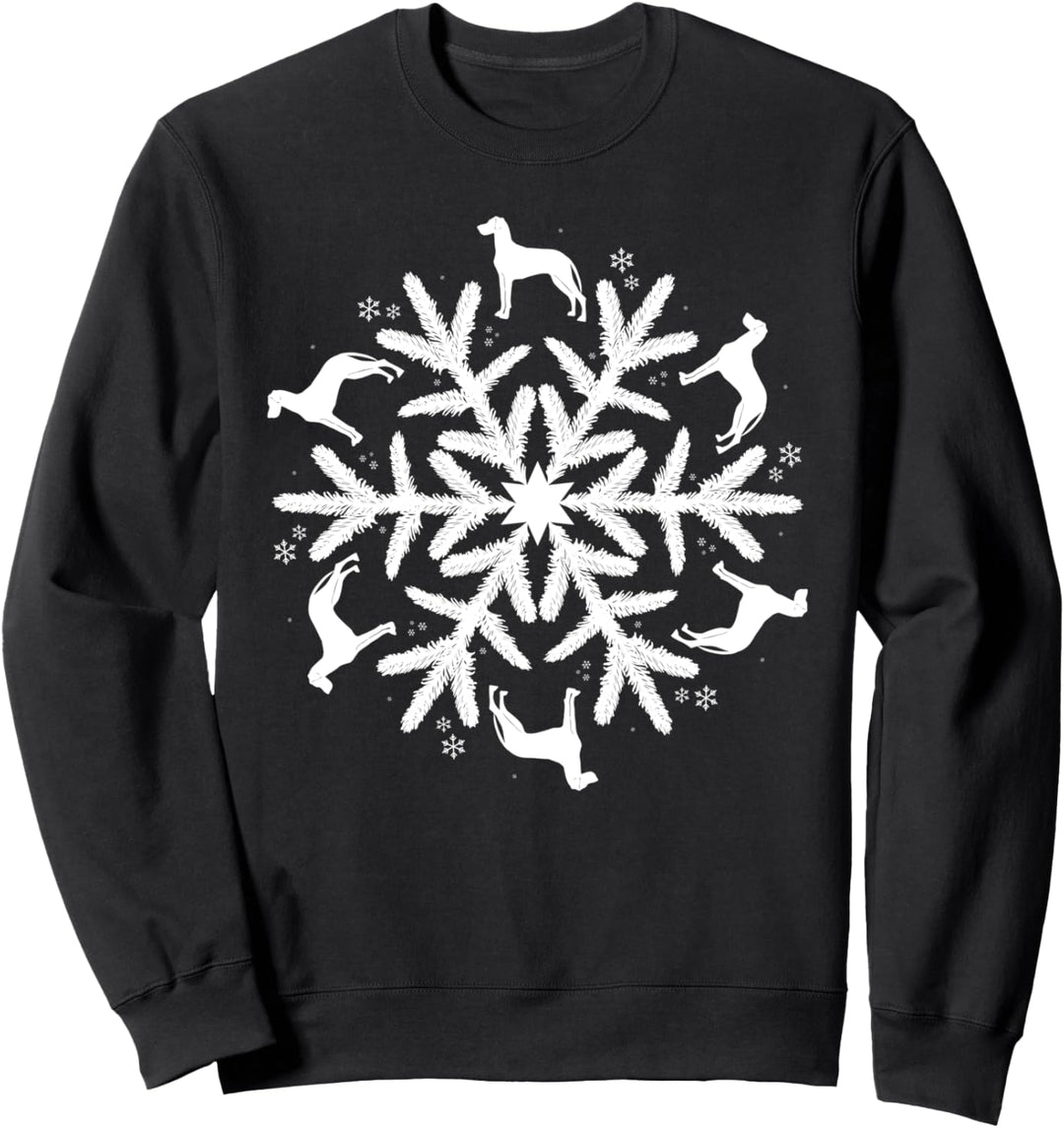 Weihnachten Schneeflocke Deutsche Dogge Sweatshirt