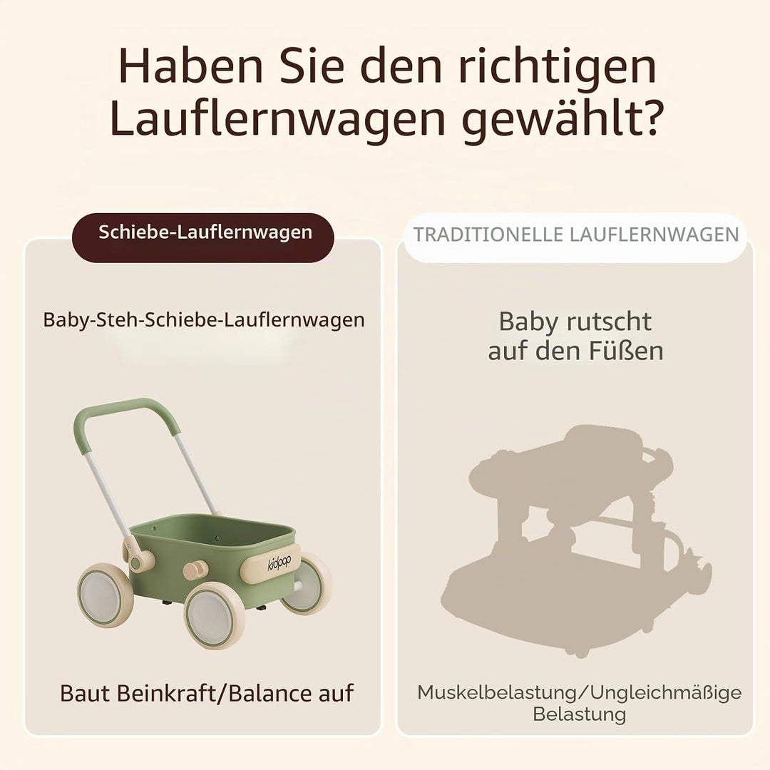 Kidpop PULA Schiebewagen für Babys, Balance-Lauflernwagen für Jungen & Mädchen, ab 7 Monaten bis 3 J