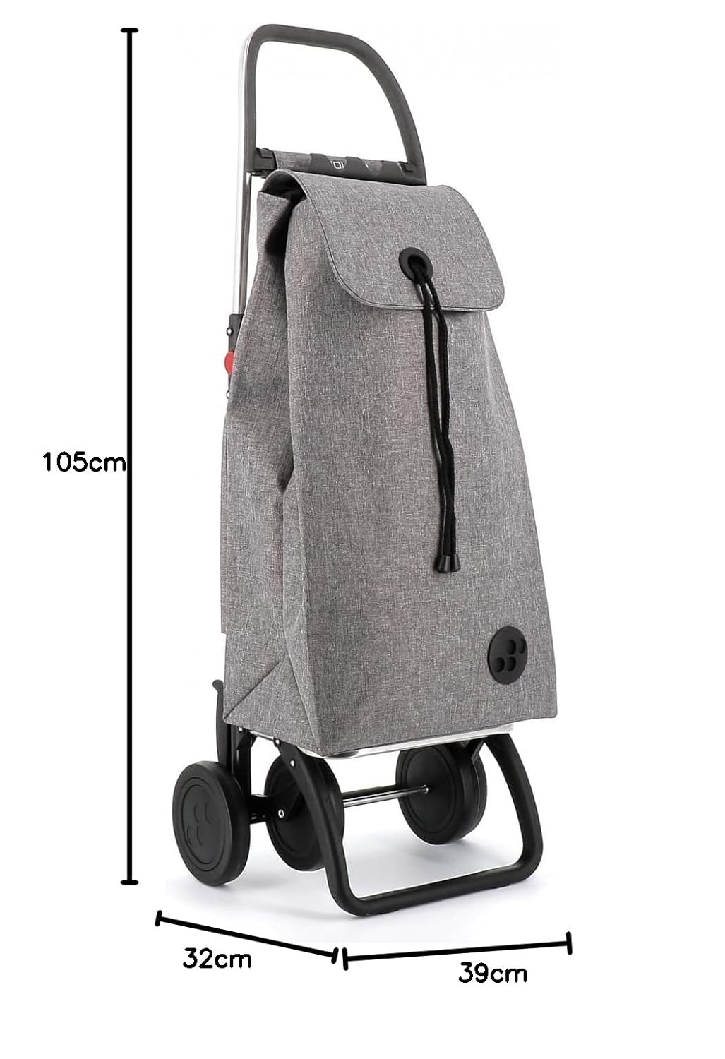 Klappbarer Einkaufstrolley Rolser I-Max Tweed 4 Räder - Grau 4 Räder Zusammenklappbar Grau, 4 Räder