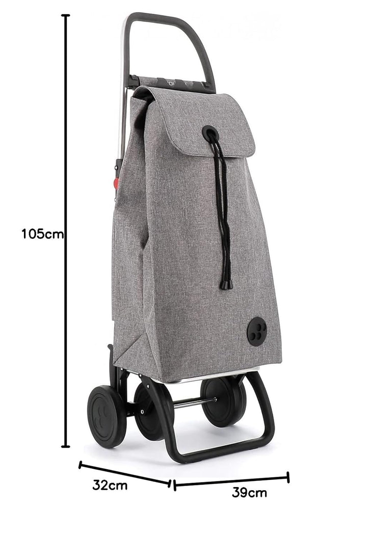 Klappbarer Einkaufstrolley Rolser I-Max Tweed 4 Räder - Grau 4 Räder Zusammenklappbar Grau, 4 Räder