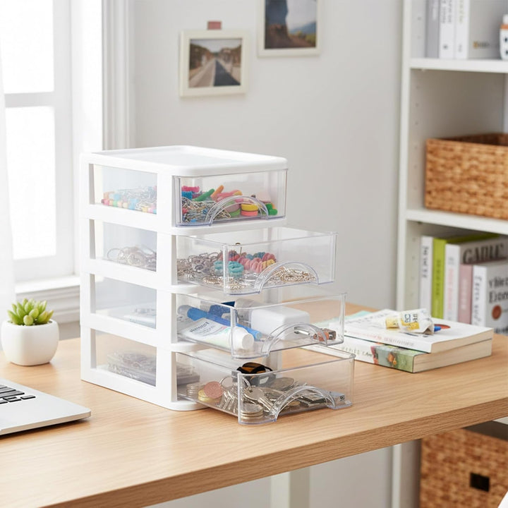 Schreibtisch Aufbewahrungsbox mit Schubladen, stapelbarer Organizer, Büro Organizer Für Dokumente Un