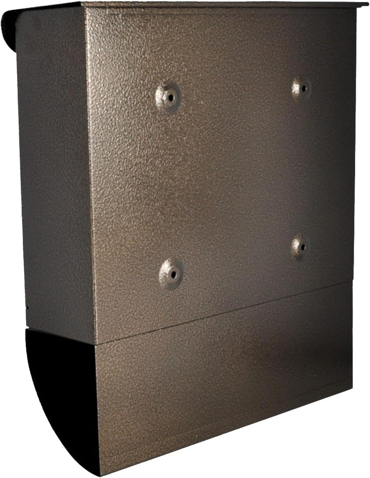 Designer Briefkasten Wandbriefkasten Postkasten mit Zeitungsrolle Zeitungsfach Braun Bronze Antik Br