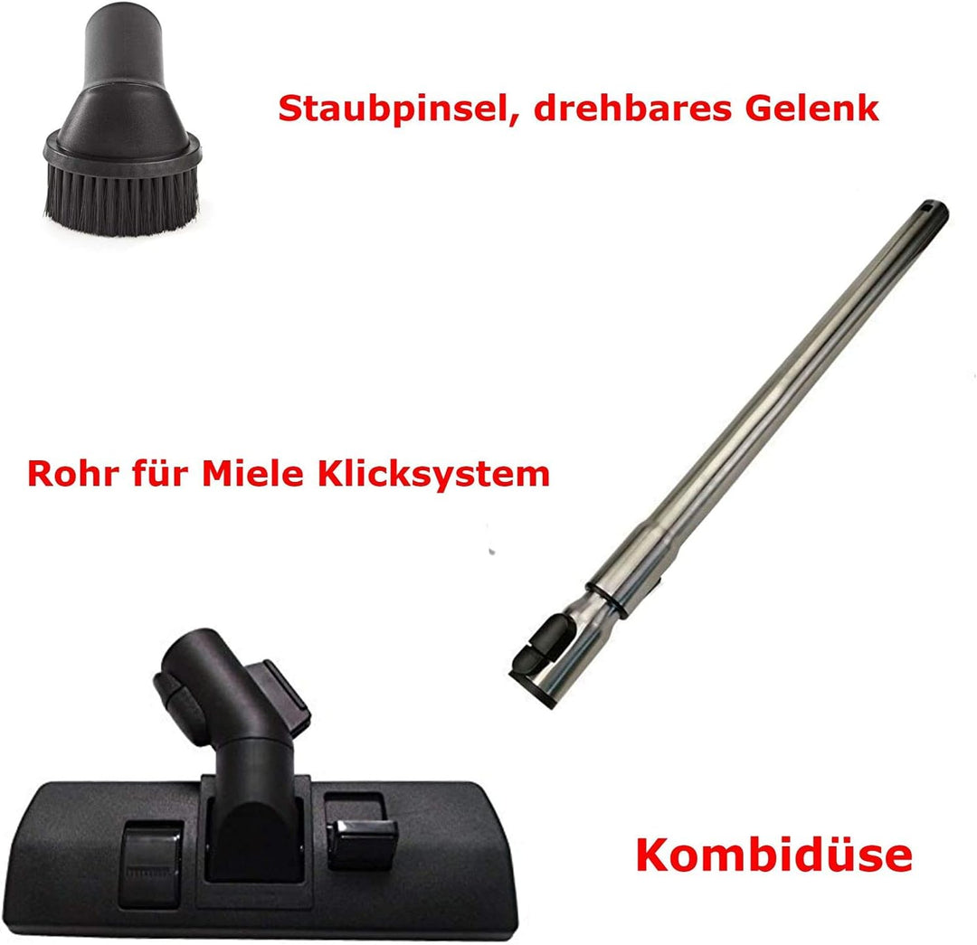 Staubsaugerrohr Staubsaugerdüse Kombidüse Set kompatibel mit Miele s4211 s4210 s4780 s826 s8430 s853