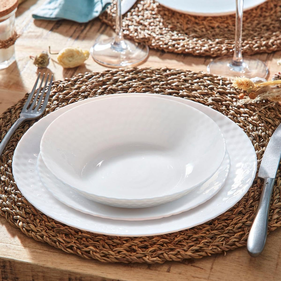 Luminarc Pampille Weiss Opal Geschirr 18 Stück - 6 Personen Weiss