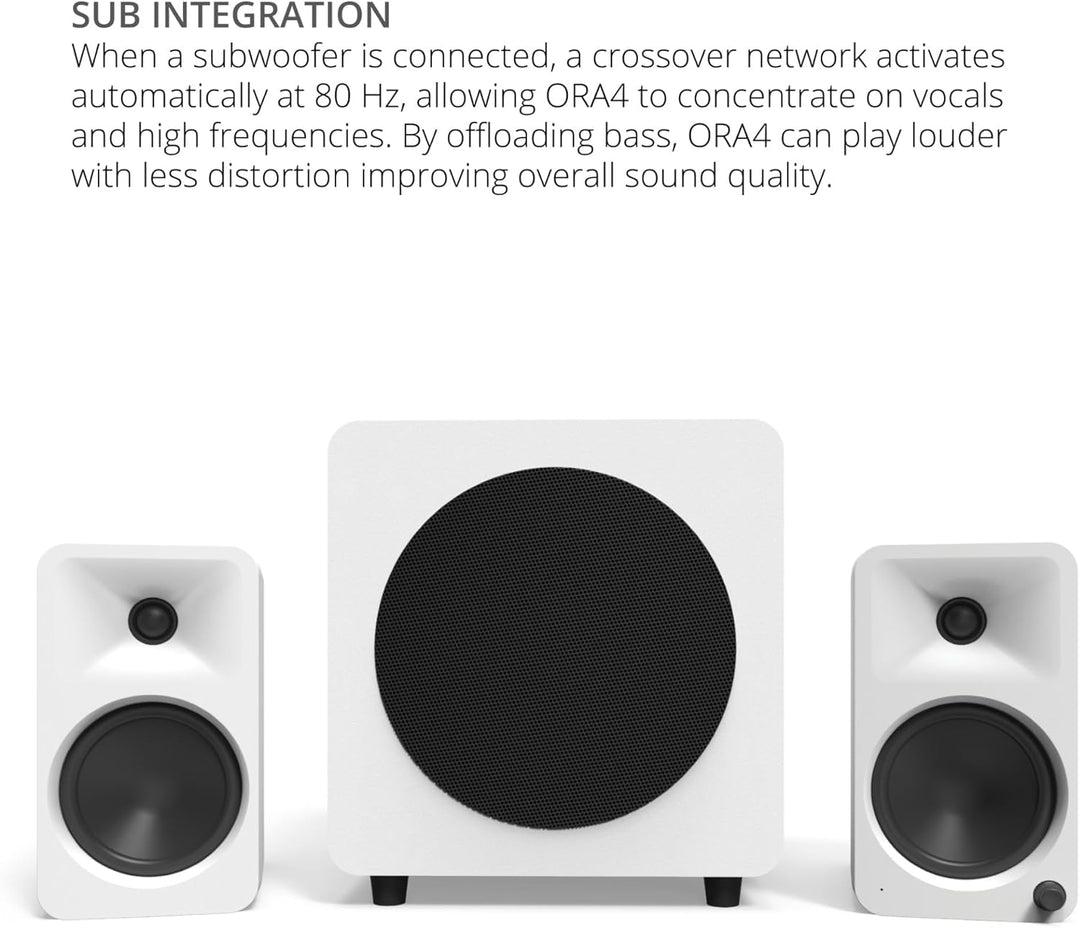 Kanto ORA4 140W Powered Reference Speakers with Bluetooth 5.0 and USB-C Input | 4” Woofers | Bi-Ampl