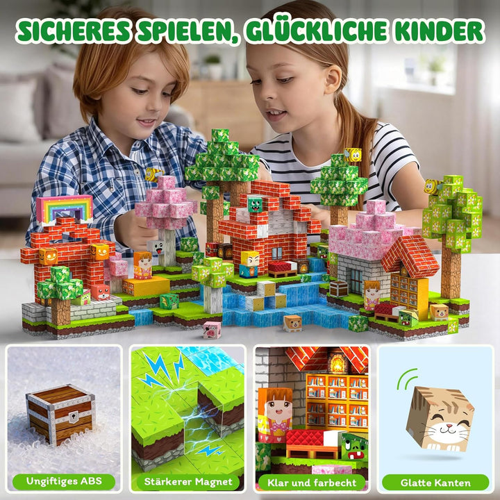 Crifeton Magnetische Bausteine 150 PCS 2CM, Montessori Spielzeug Magnete Kinder, Magnetische Bauwelt