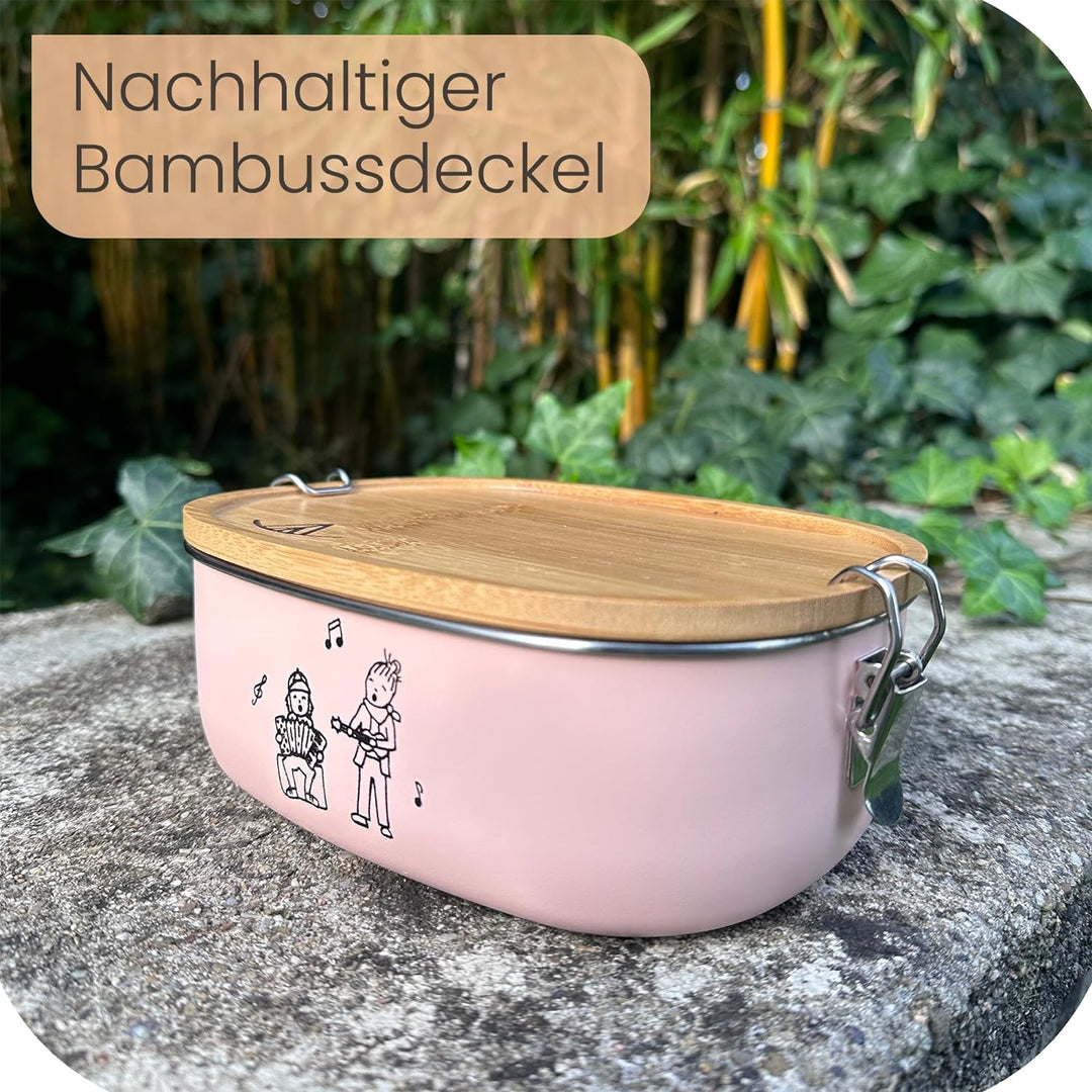 Ringwald Edelstahl Rosa Brotdose Kindergarten Schule gross 1400ml Lunchbox Brotdose Vesperdose Fäche