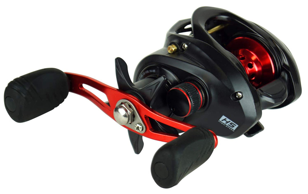 Multi-/Baitcastrolle Linkshand York Deimos 200 Angelrolle Baitcaster Lowprofile