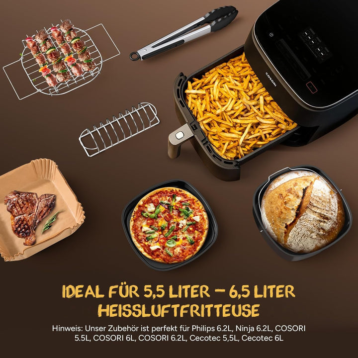 Airfryer zubehör, heissluftfritteuse zubehör mit airfryer backpapier, heissluftfritteuse zubehör pas