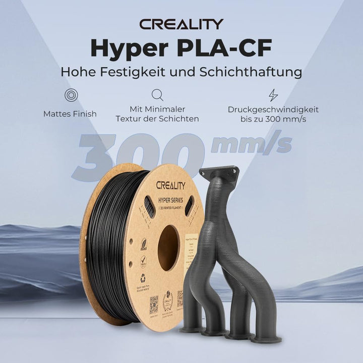 Creality Hyper PLA Filament 1,75 mm für 3D Drucker, Carbon Filament 1kg Hyper PLA-CF Hochgeschwindig