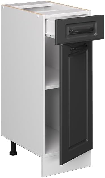 Vicco Küchenunterschrank R-Line, Anthrazit Landhaus/Weiss, 30 cm ohne Arbeitsplatte