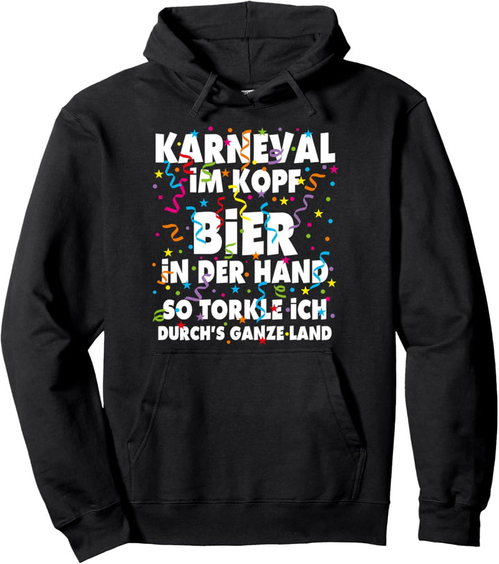 Karneval im Kopf Konfetti Kostüm Fasching Fastnacht Party Pullover Hoodie