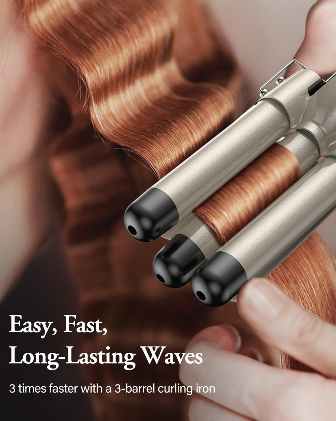 BESTOPE PRO Lockenstab set 5 in 1 Welleneisen - Lockenstäbe 3 Fässer für Grosse Keine Locken Keramik