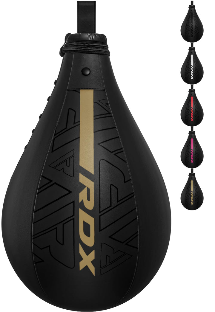 RDX Boxbirne Maya Hide Leder Set, Speedball Hängend Mit Halterung, Punchingball Boxing Speed Bag, Ge
