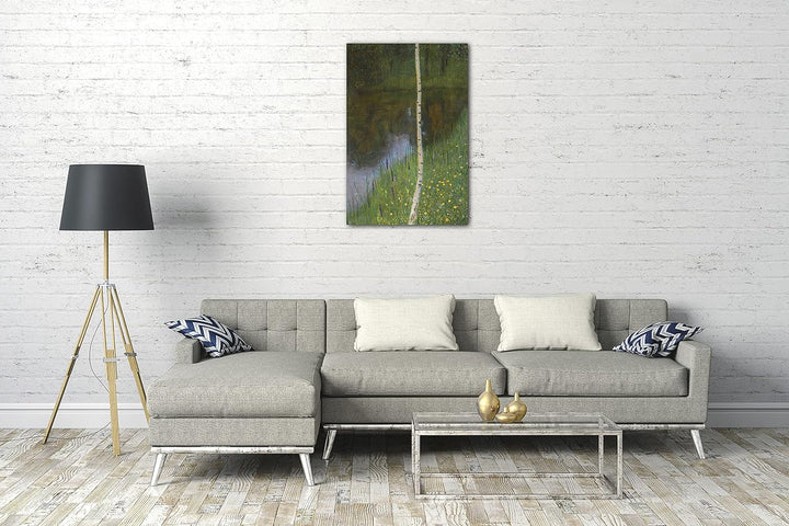 Printed Paintings Leinwand (60x80cm): Gustav Klimt - Seeufer mit Birken (1901) 60x80 cm, 60x80 cm
