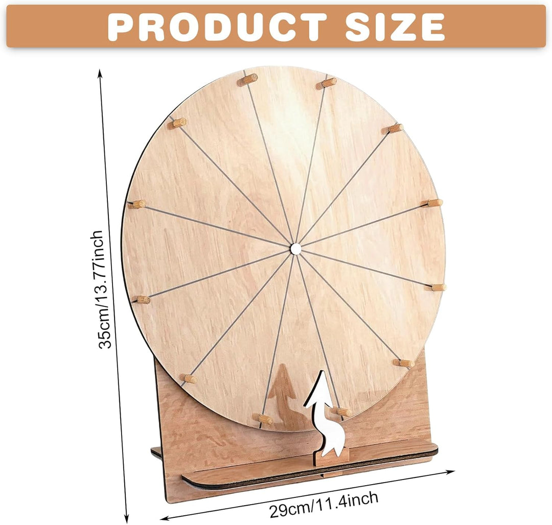 Glücksrad Zum Drehen,35 CM 12 Slots Glücksrad Zum Selbstgestalten Mit Markierstift,Grosses Glücksrad