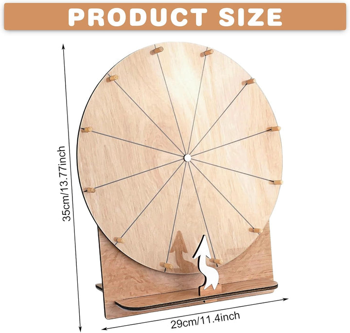 Glücksrad Zum Drehen,35 CM 12 Slots Glücksrad Zum Selbstgestalten Mit Markierstift,Grosses Glücksrad
