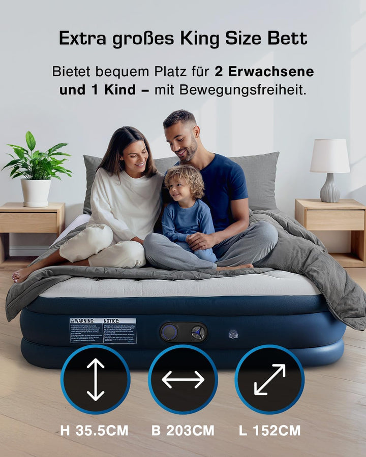 Active Era Premium Luftbett Doppel King Size - 203 x 152 x 48 cm - mit eingebauter elektrischer Pump