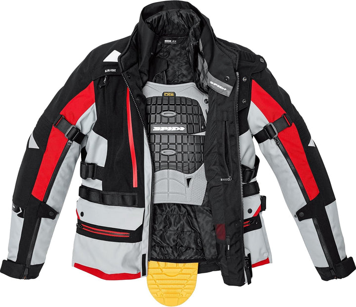 SPIDI H2Out Allroad Motorrad Textiljacke (Black/Grey/Red,XL)