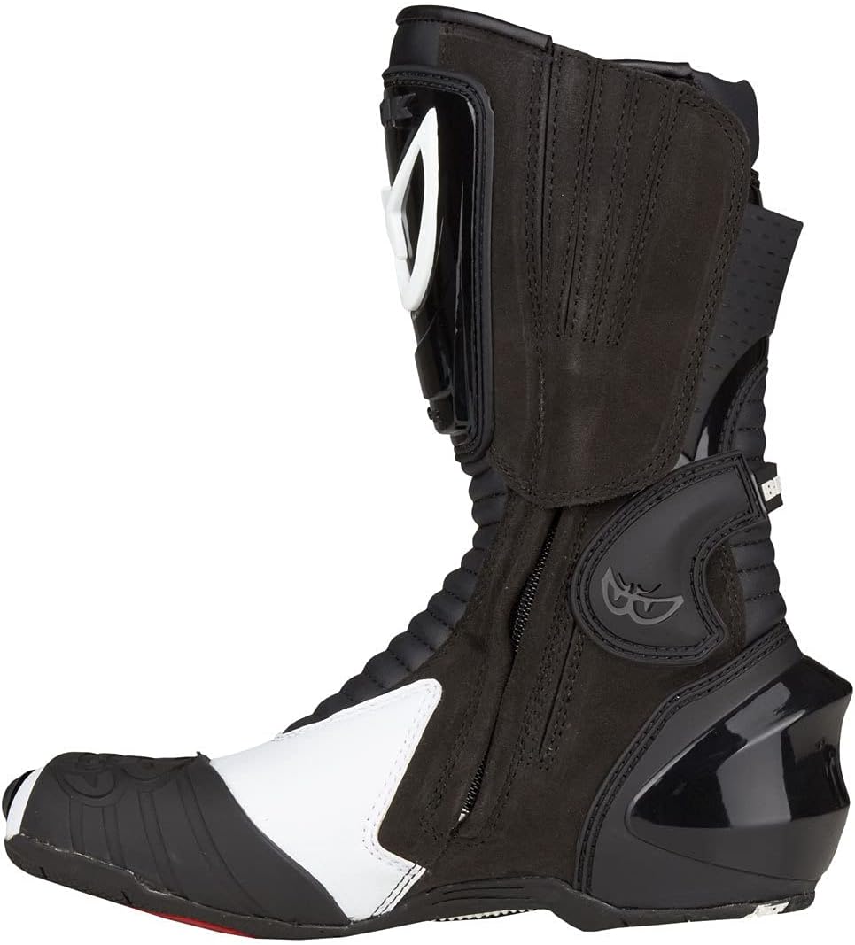 Berik Race-X Racing Motorradstiefel, schwarz/weiss, 47 47 EU Schwarz und Weiss, 47 EU Schwarz und We