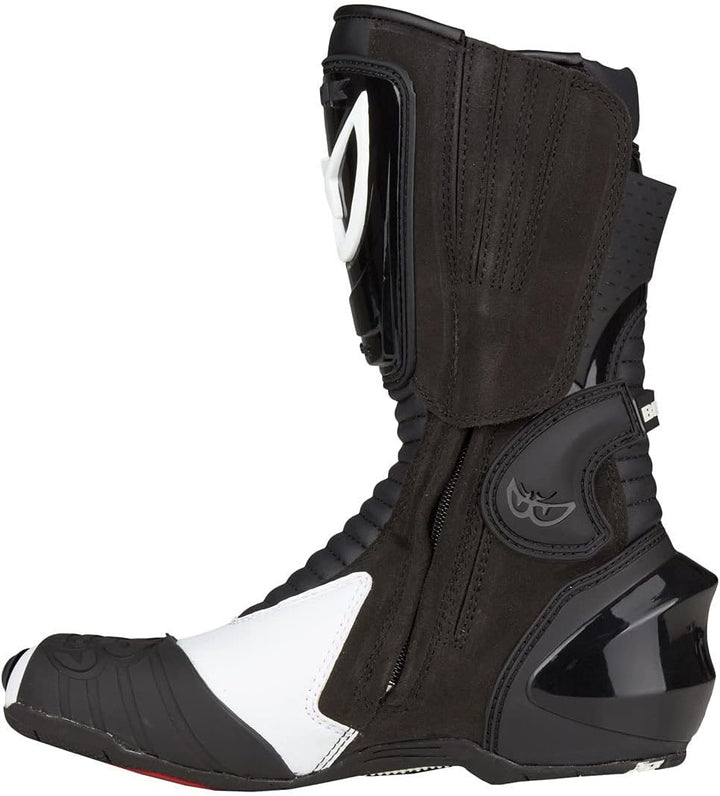 Berik Race-X Racing Motorradstiefel, schwarz/weiss, 47 47 EU Schwarz und Weiss, 47 EU Schwarz und We
