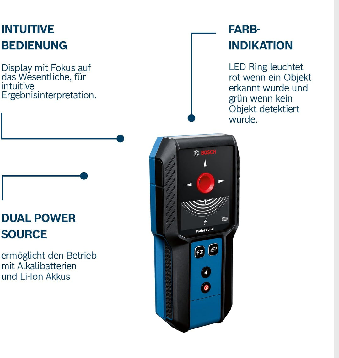 Bosch Professional Ortungsgerät GMS 120-27 (2xAA Batterien, max. Detektionstiefe Nicht-magnetisches