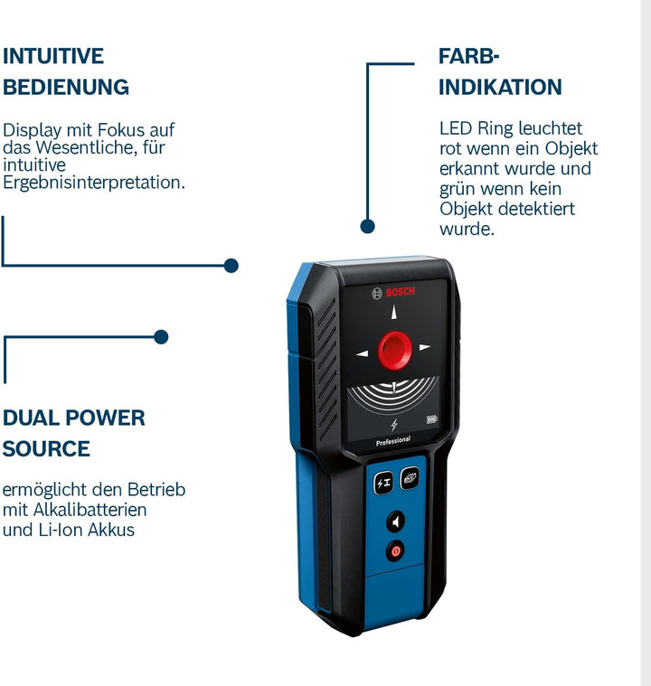 Bosch Professional Ortungsgerät GMS 120-27 (2xAA Batterien, max. Detektionstiefe Nicht-magnetisches