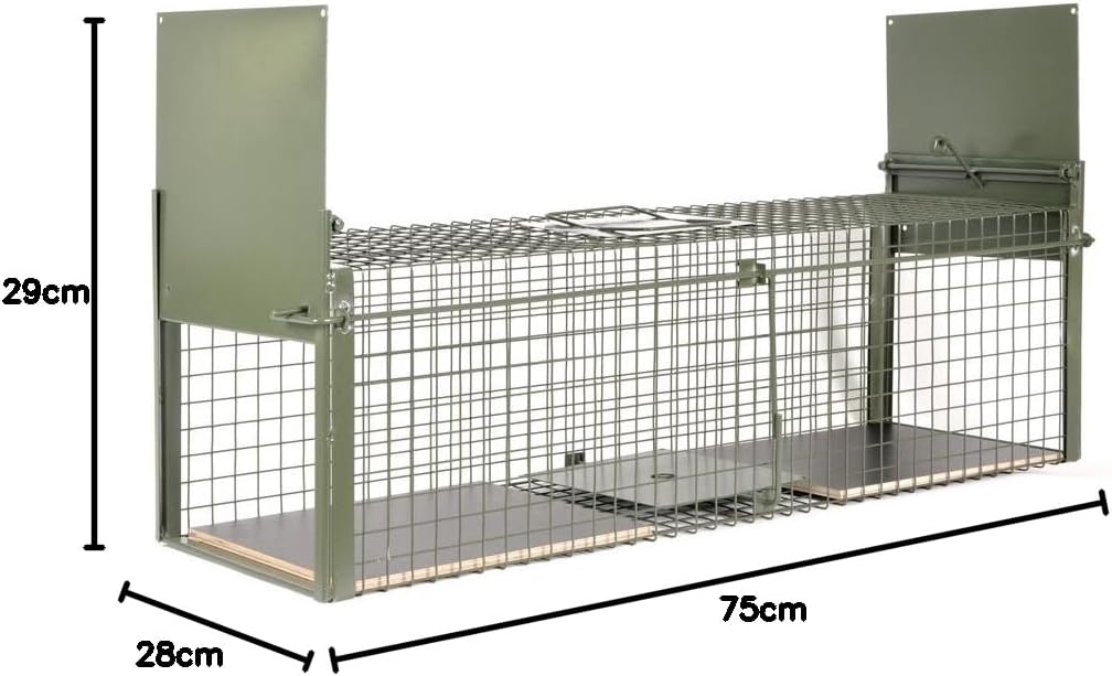KrapTrap® Tierfalle Katzenfalle Lebendfalle Marderfalle mit Holzboden