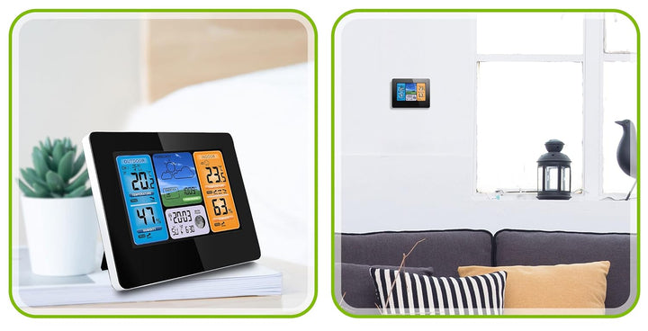BERDSEN Wetterstation mit Display BD-902 Aussen- und Innentemperaturmessung Snooze-Alarmfunktionen B