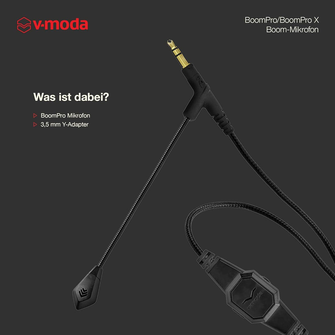 V-MODA BoomPro Mikrofon für Gaming & Sprachübertragung – Black Single BoomPro, Single BoomPro