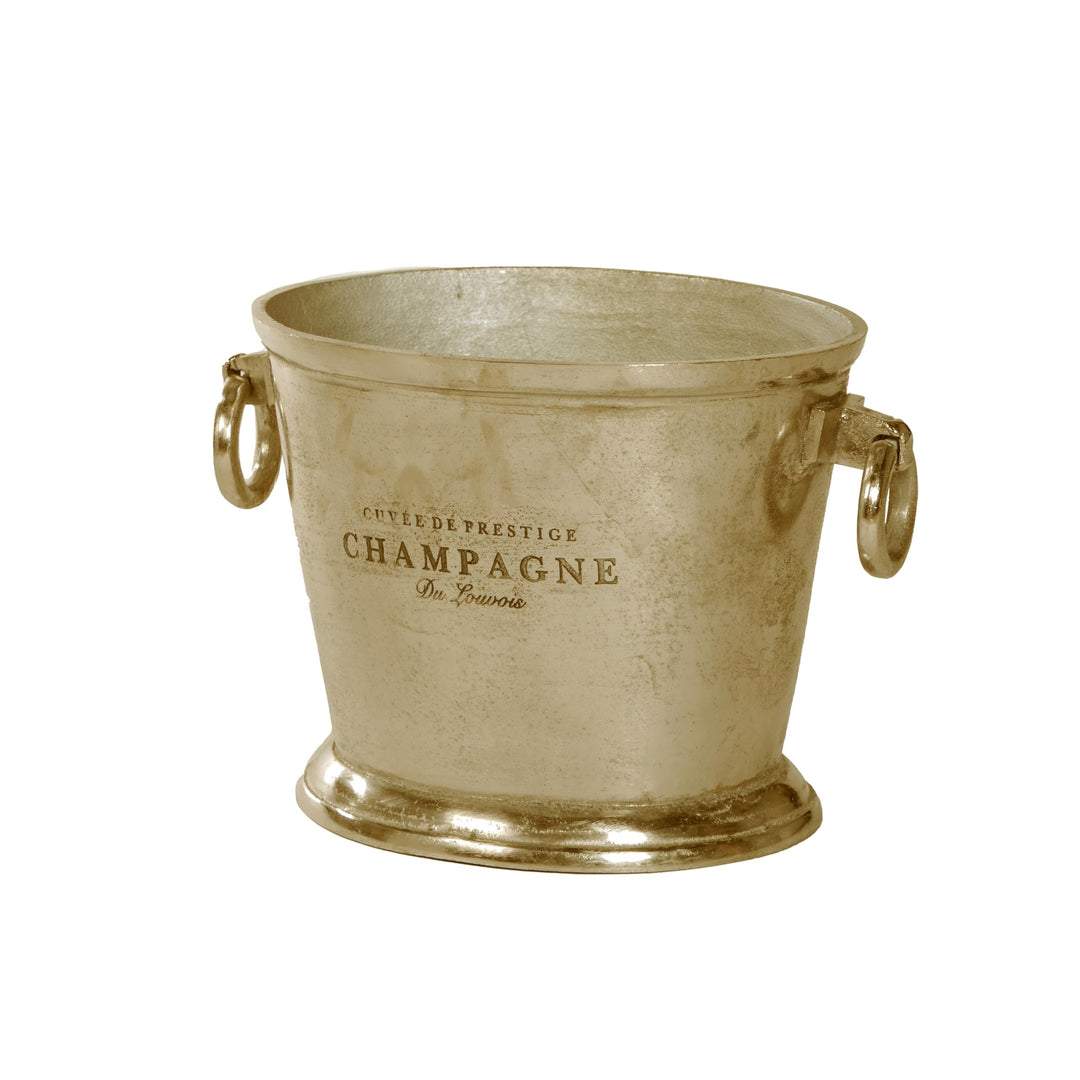 Champagnerkühler Vintage Gold, elegante Champagnerschale mit Vintage Design, 26cm Durchmesser, 37cm