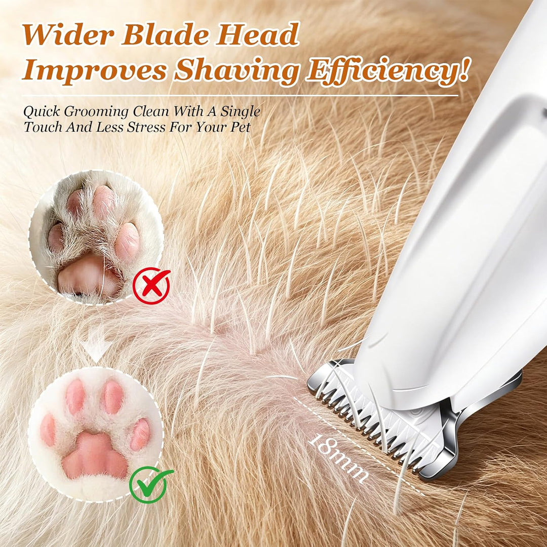 Pfotentrimmer mit LED Licht, Leise Hundeschermaschine, Haustier Rasierer Mit USB, Wasserdichter, ide