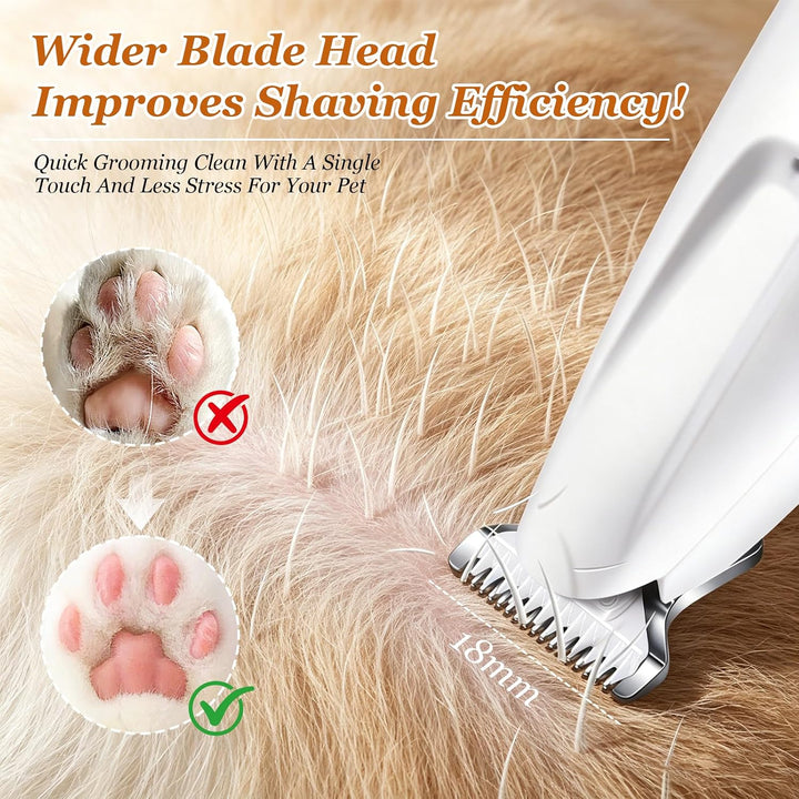 Pfotentrimmer mit LED Licht, Leise Hundeschermaschine, Haustier Rasierer Mit USB, Wasserdichter, ide