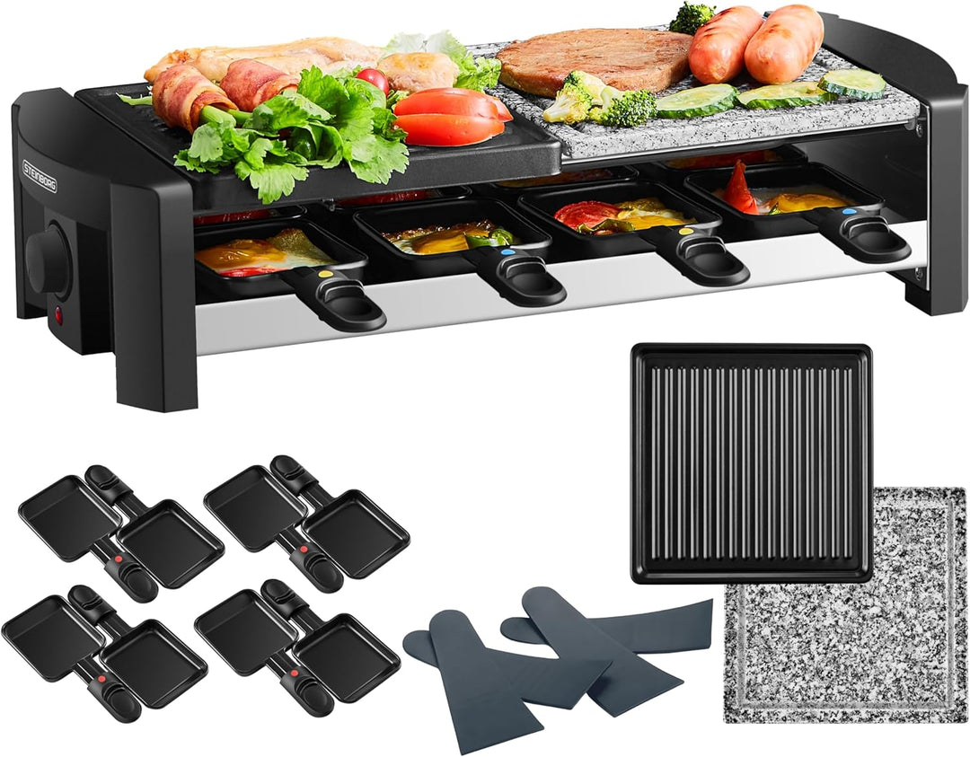 Raclette Grill | 8 Personen | Raclette Gerät | Raclettegrill | Party Grill | Elektro Grill | Tischgr