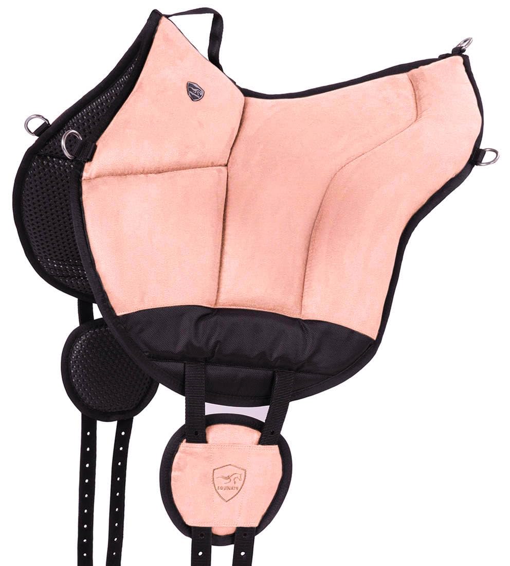 Equinate Reitpad Toledo aus Mikrofaser Rosa - Bareback Pad mit pflegeleichter Neopren Unterseite - R