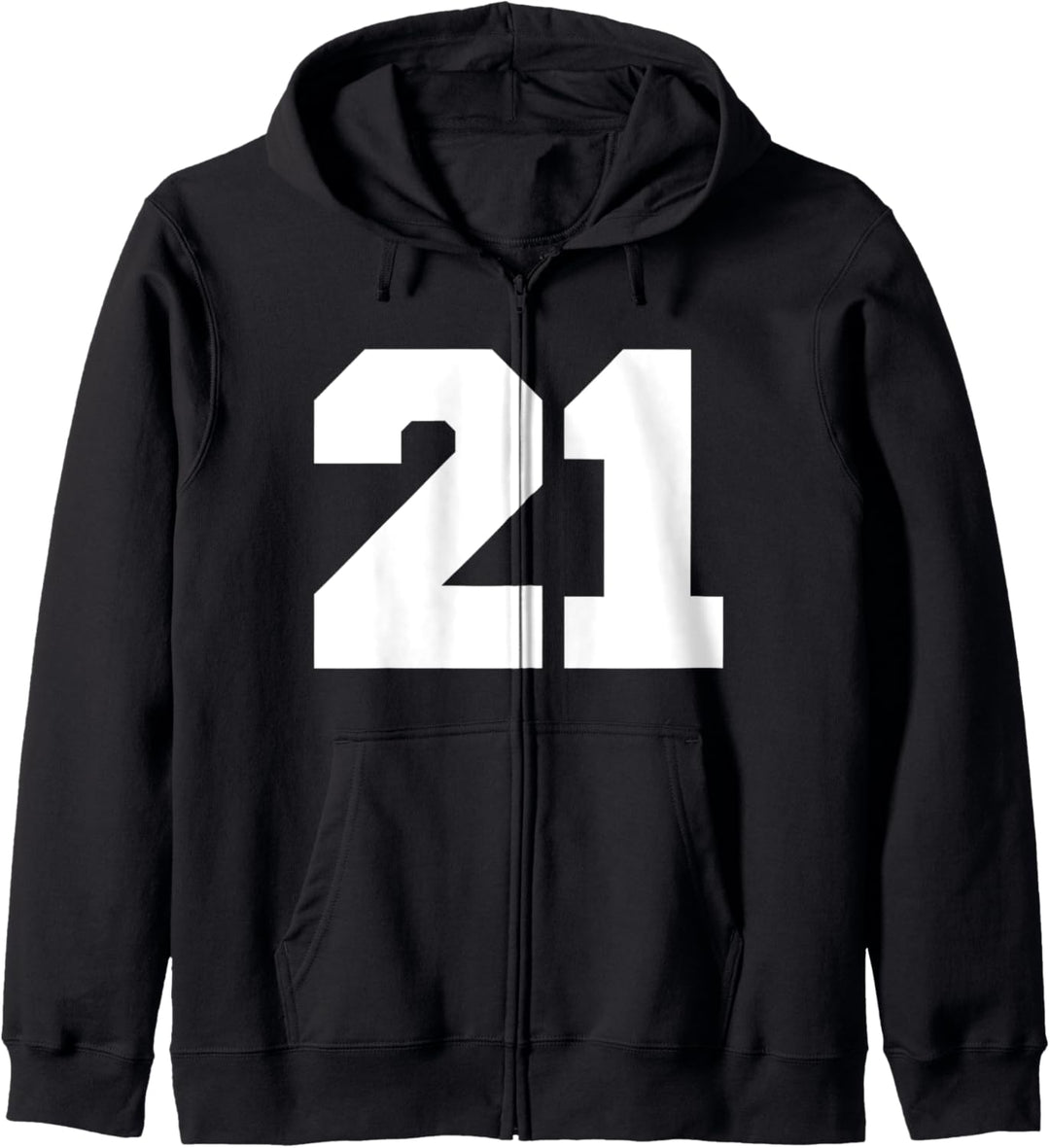 Number 21 Sports Jersey Player #21 Fan FRONT Print Varsity Kapuzenjacke