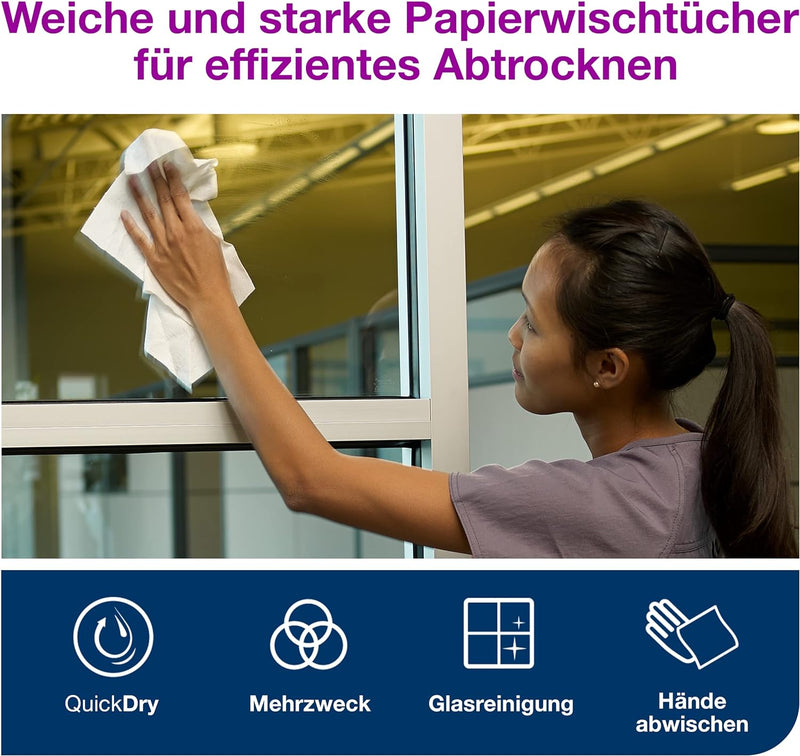 Tork 130044 Starke Mehrzweck Papierwischtücher für das M2 Innenabrollung Spendersystem / 2-lagiges s