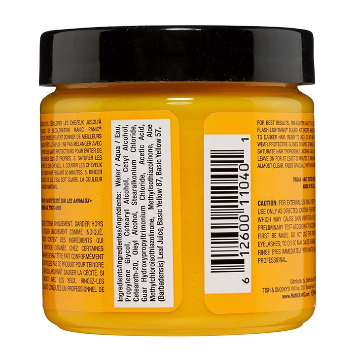 Manic Panic Sunshine Classic Creme, Vegan, Cruelty Free, Yellow Semi Permanent Hair Dye 2 x 118ml Su