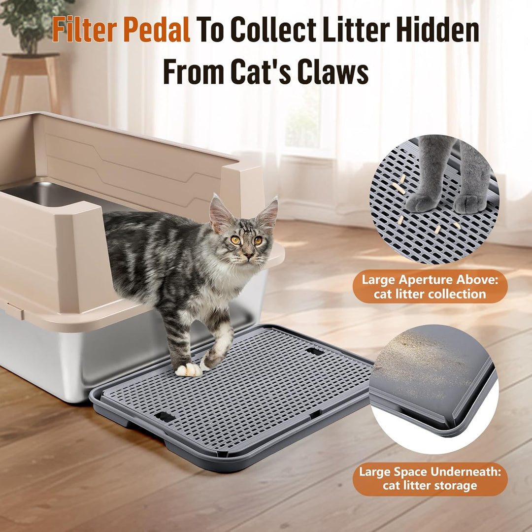 grosse Katzentoilette Rampe Matte, 42x30CM Katzentreppe, Katzenstreu Catcher für automatische selbst