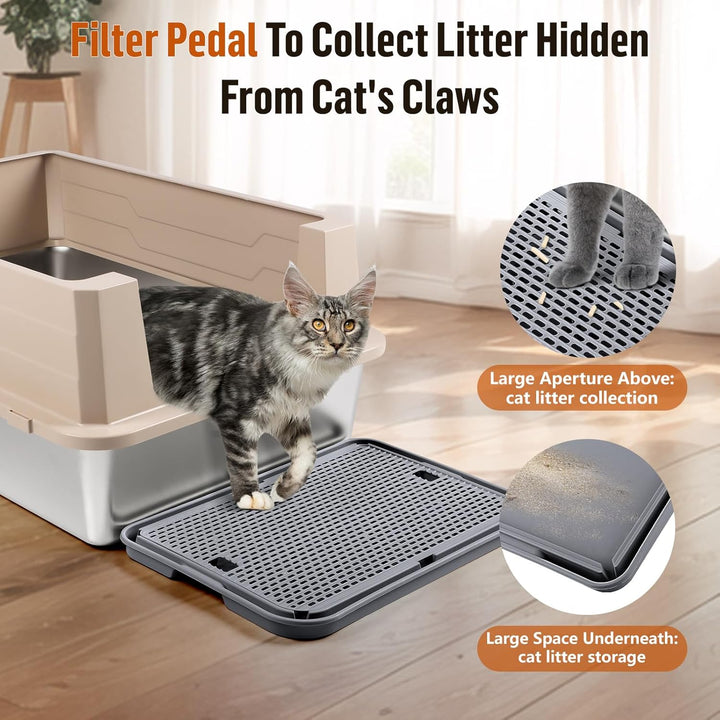 grosse Katzentoilette Rampe Matte, 42x30CM Katzentreppe, Katzenstreu Catcher für automatische selbst