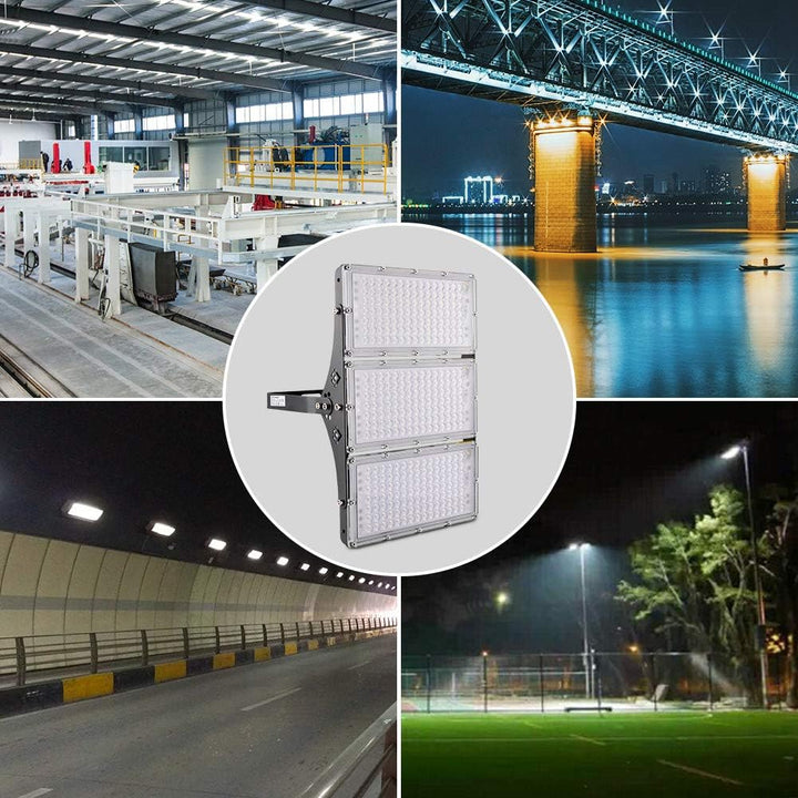 Sararoom 4Pack 300W LED Strahler Aussen, Superhell 30000LM 3000K Warmweiss Scheinwerfer Aussenstrahl