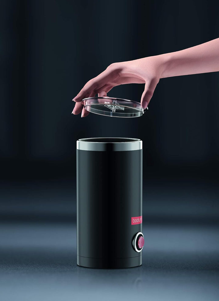 Bodum 11870-01EURO BISTRO Elektrische Milchaufschäumer, 550, Edelstahl, Schwarz