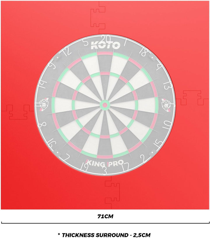 KOTO - 4pcs. Dart Surround, langlebige Dart wandschutz, verhindert Schäden, Eva 4PCS Quadrat Rot, 4P