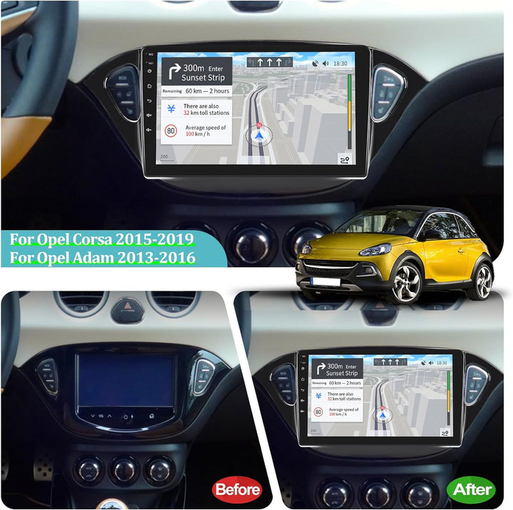 Android-Autoradio für Opel Corsa 2015-2019 / Opel Adam 2013-2016 mit kabellosem Carplay und Android