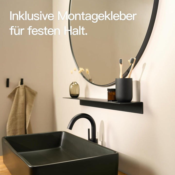 Designfabrik Hamburg Wandregal ohne Bohren | Duschregal selbstklebend | Ablage für Bad, Gästebad, Kü