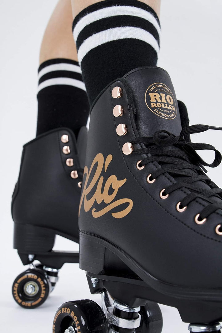 Rio Roller Unisex-Erwachsene Rosa Quad Skates Rollschuhe 42 Schwarz, 42 Schwarz