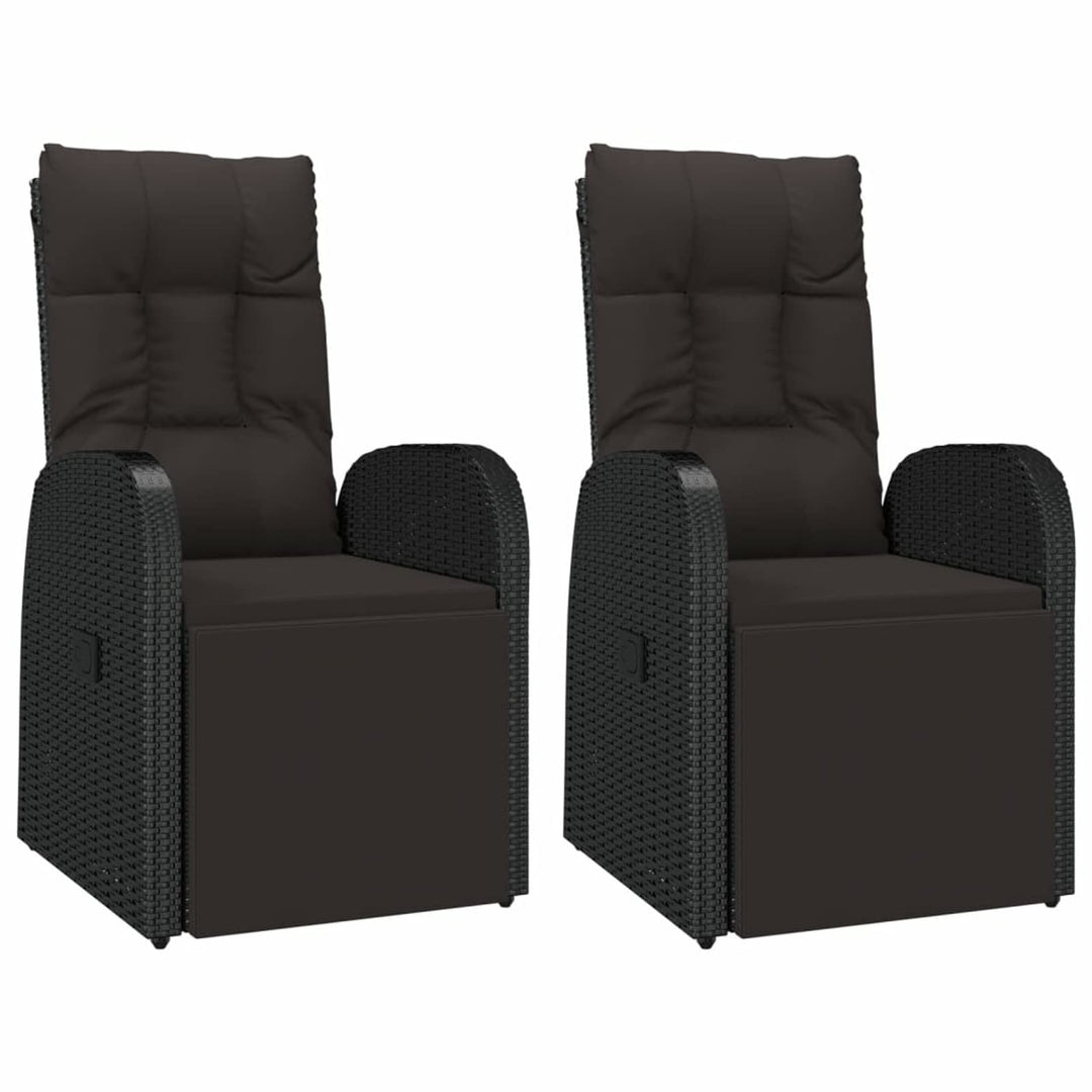 Festnight Gartensessel Polyrattan Verstellbar 2 STK Liegesessel mit Kissen Gartenstuhl Hochlehner Ve