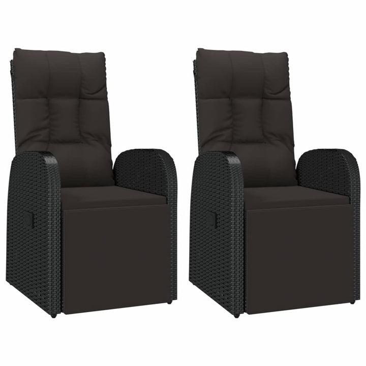 Festnight Gartensessel Polyrattan Verstellbar 2 STK Liegesessel mit Kissen Gartenstuhl Hochlehner Ve