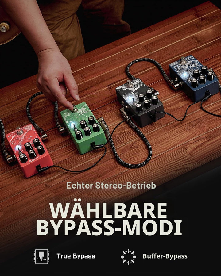 ALABS NOVADRIFT Modulation Pedals Für E Guitar, Gitarren Pedal mit 9 Stereo Mod Effects, Effektgerät